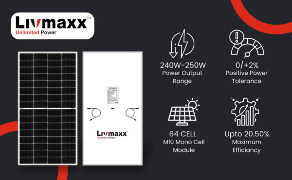 Mono Half-Cut 250Watt - 12V Bahubali Series Solar Panel - Image 3