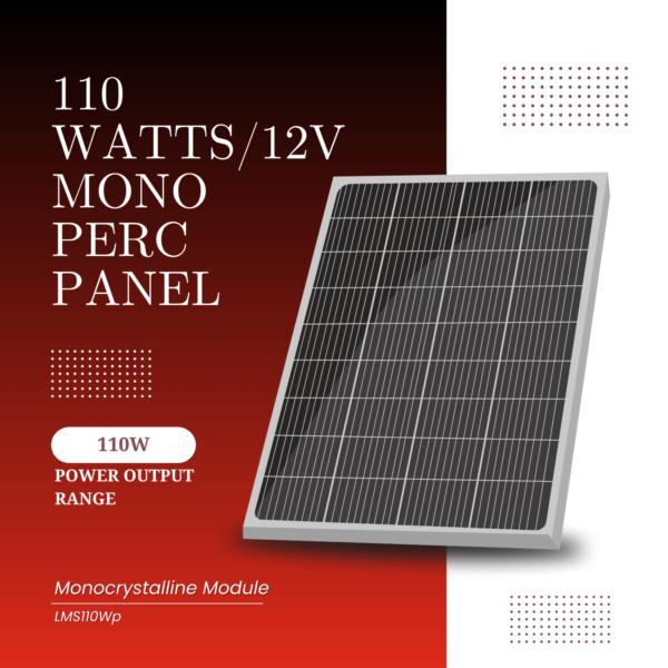 110W 12V MONO-PERC Solar Panel - Image 3