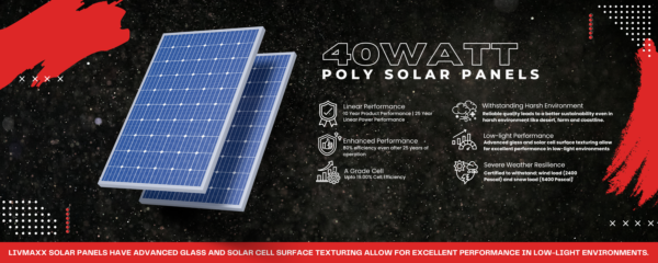 40W POLY Solar Panel - Image 2