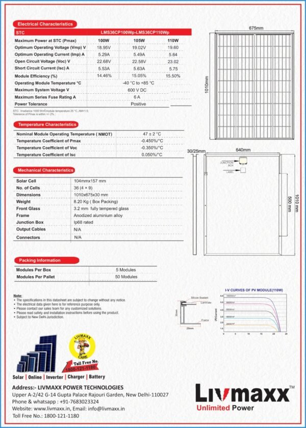 110W POLY Solar Panel - Image 6